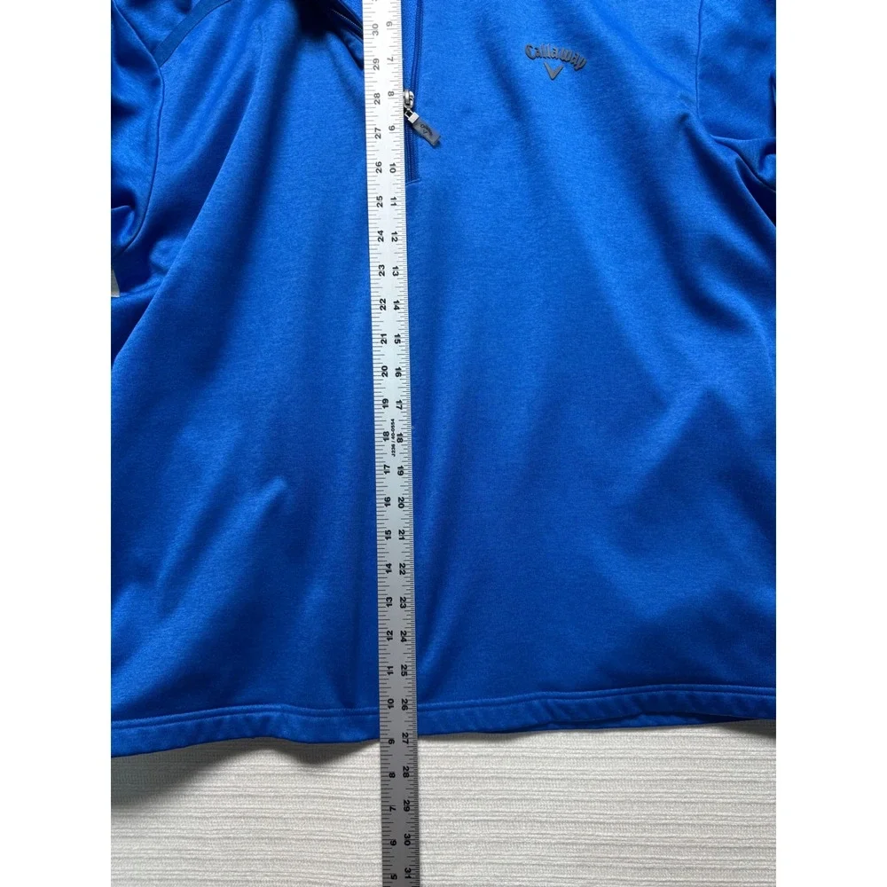 Callaway Mens XL Blue Heather Quarter Zip Fleece Pullover Golf Jacket SA3380